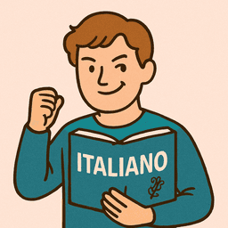 イタリア語学習中のマテオの画像